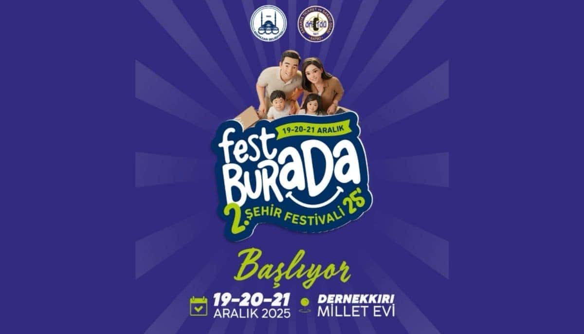 Çok çeşitli şehir festivali duyurusu.